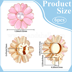 6Pcs Flower Alloy Plastic Cufflinks&nbsp;FIND-CY0001-64