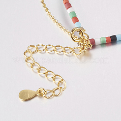 Natural Peach Moonstone Tiered Necklaces&nbsp;NJEW-K108-01-01