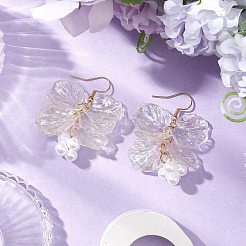 Acrylic Leaf Dangle Earrings&nbsp;EJEW-JE06183-03