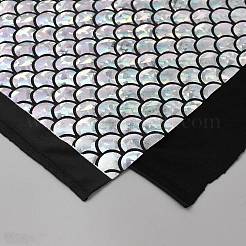 Sparkly Hologram Spandex Mermaid Printed Fish Scale Fabric&nbsp;DIY-WH0032-99B