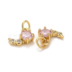 Rack Plating  Brass Micro Pave Cubic Zirconia Charms&nbsp;KK-F832-02-G