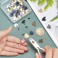 30Pcs 5 Colors Ion Plating(IP) 304 Stainless Steel Stud Earring Findings&nbsp;EJEW-UN0001-67