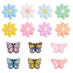 Flower & Butterfly PVC & Silicone Beads Findings Kits&nbsp;FIND-TA0007-96