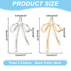 12Pcs 2 Colors Brass Rhinestone Pendants&nbsp;KK-HY0003-75