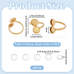 DIY Blank Dome Cuff Ring Making Kit&nbsp;DIY-UN0004-72