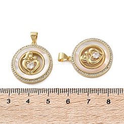 Brass Micro Pave Cubic Zirconia Pendants&nbsp;KK-U070-04A-G