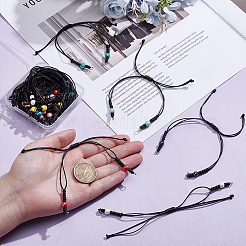 20Pcs 10 Styles Handmade Porcelain Round Bead with Waxed Polyester Cord Bracelets&nbsp;BJEW-UN00037