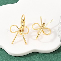 Bowknot Brass Leverback Earrings&nbsp;EJEW-A150-04B-G