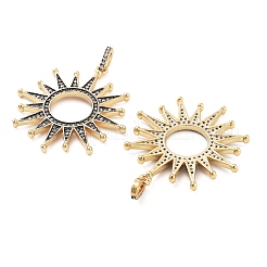 Sun Rack Plating Brass Micro Pave Clear Cubic Zirconia Pendants&nbsp;KK-NH0001-09G