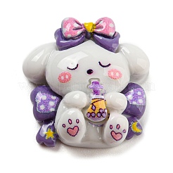 Opaque Resin Cute Puppy Cabochons&nbsp;CRES-P026-BM