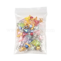 8Pcs Angel Acrylic & Glass Pearl Pendant Decorations&nbsp;HJEW-FS00070