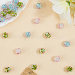 30Pcs 3 Colors Round Lampwork Beads&nbsp;LAMP-LT0001-01