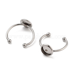 Tarnish Resistant 304 Stainless Steel Open Cuff Ring Components&nbsp;STAS-B072-09E-P