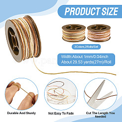 2 Rolls 2 Colors Segment Dyed Round Polyester Twisted Cords&nbsp;OCOR-TA0003-59C