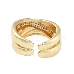 Rack Plating Brass Pave Cubic Zirconia Rings for Women&nbsp;RJEW-B064-09G