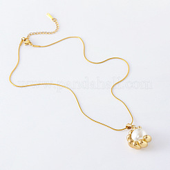 3Pcs Stainless Steel Pave Imitation Pearl Round Pendant Necklaces for Women&nbsp;XK4699