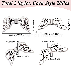 40Pcs 2 Styles Tibetan Style Alloy Beads&nbsp;FIND-SC0011-80