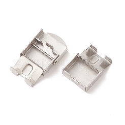Tarnish Resistant Rectangle 201 Stainless Steel Watch Band Clasps&nbsp;STAS-F067-01