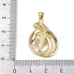 Brass Micro Pave Cubic Zirconia Pendants&nbsp;KK-R230-04G