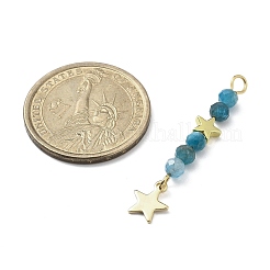 3Pcs 3 Styles Natural Apatite Faceted Round Beaded Pendants&nbsp;PALLOY-JF03604-05