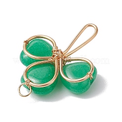 Dyed Natural Malaysia Jade Shamrock Pendants&nbsp;PALLOY-JF02785-03