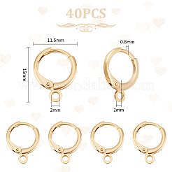 40Pcs Brass Huggie Hoop Earring Findings&nbsp;KK-UN0002-42