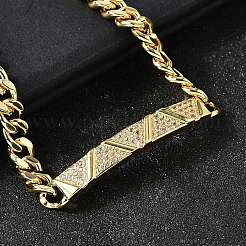 Brass Micro Pave Clear Cubic Zirconia Link Bracelets&nbsp;BJEW-F498-03B-G