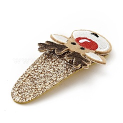 Christmas Deer Glitter Gretel Fabric with PU leather Snap Hair Clips&nbsp;LS-PHAR-G006-05P