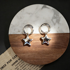 Star Alloy Pendant Necklaces & Hoop Earrings Sets&nbsp;FS-WGF86FC-01