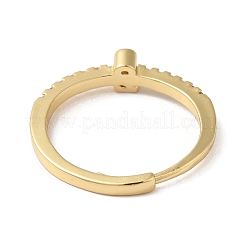 Rack Plating Brass Clear Cubic Zirconia Number 2 Adjustable Rings for Women&nbsp;RJEW-S407-09G-02