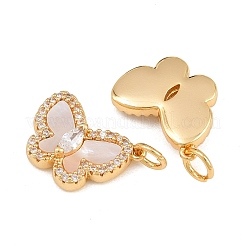 Brass Micro Pave Clear Cubic Zirconia Pendants&nbsp;SH-CBA197E-09G