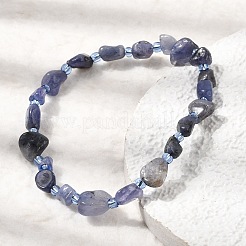 Natural Tanzanite Beaded Stretch Bracelets&nbsp;GG-CBA05D5-02A-11A