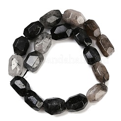 Natural Black Rutilated Quartz Beads Strands&nbsp;G-F796-C02-01
