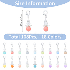 108Pcs 18 Colors Acrylic Pendant Decorations&nbsp;HJEW-FH00005