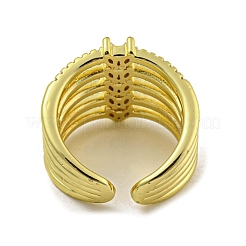 Brass Micro Pave Cubic Zirconia Cuff Rings for Women&nbsp;LS-RJEW-E294-04G-03