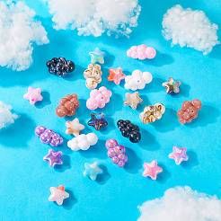 24PCS 2Style Opaque Acrylic Beads and UV Platings Acrylic Beads&nbsp;SACR-TA0001-27