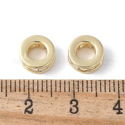Brass Micro Pave Clear Cubic Zirconia Spacer Beads&nbsp;KK-F892-30G