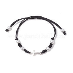 Cross Alloy Link Bracelets&nbsp;BJEW-JB11528-01