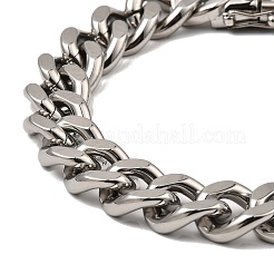 Non-Tarnish 304 Stainless Steel Cuban Link Chain Bracelet&nbsp;NJEW-D050-02G-P