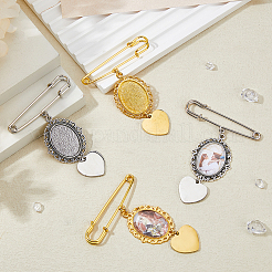 4Pcs 2 Colors Iron Brooches&nbsp;JEWB-DC00006