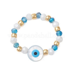 Glass Beaded Stretch Rings for Women&nbsp;RJEW-JR00704