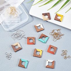 DIY Dangle Rhombus Earring Making Kits&nbsp;DIY-OC0006-01