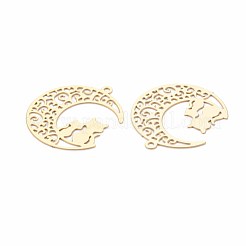Rack Plating 201 Stainless Steel Filigree Pendants&nbsp;STAS-T057-33G