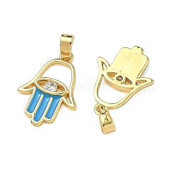 Brass Micro Pave Clear Cubic Zirconia Pendants&nbsp;KK-A294-08G-02