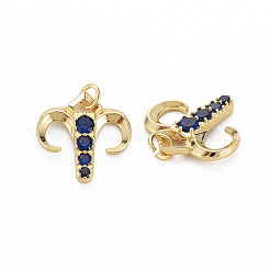 Brass Micro Pave Cubic Zirconia Pendants&nbsp;KK-T004-107G-02