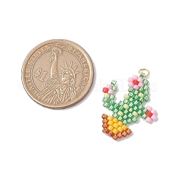 Beaded Cactus Charms&nbsp;PALLOY-MZ00455