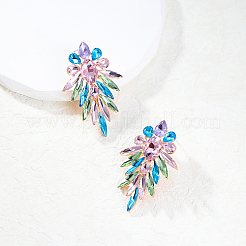 Real 18K Gold Plated Alloy Micro Pave Cubic Zirconia Stud Earrings&nbsp;IN6700-1