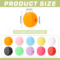 300Pcs 10 Colors Opaque Acrylic Beads&nbsp;MACR-ME0001-11