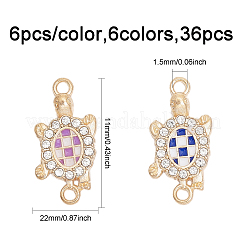36Pcs 6 Colors Alloy Enamel Connector Charms&nbsp;FIND-CA0007-18