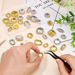 32Pcs 16 Styles Brass Cabochon Settings&nbsp;KK-BC0008-28